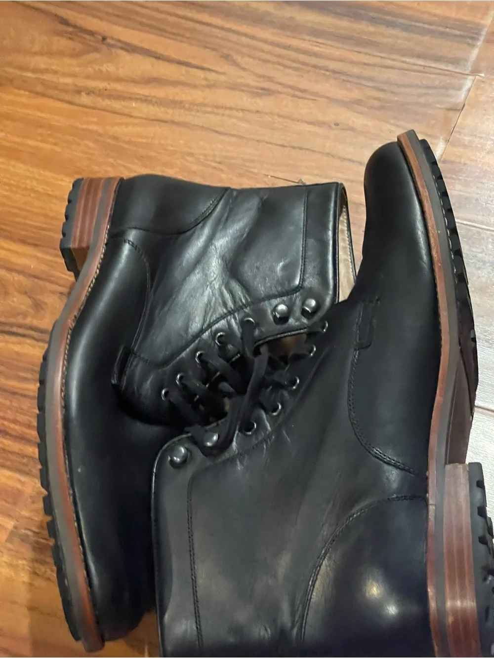 Warfield & Grand Black Leather Lace-Up Men’s Boots Mans size 10.5 Styles # 72799
